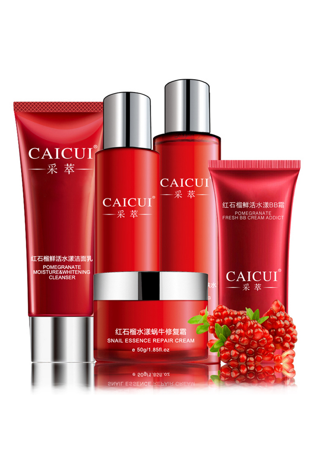采萃 红石榴鲜活护肤化妆品5件套装 洁面 水 乳液 霜 bb团购__蘑菇街